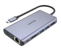 UNITEK USB-C - 2x USB 3.1, HDMI, DP, RJ-45, czytnik SD D1056A - 643240 - zdjęcie 2